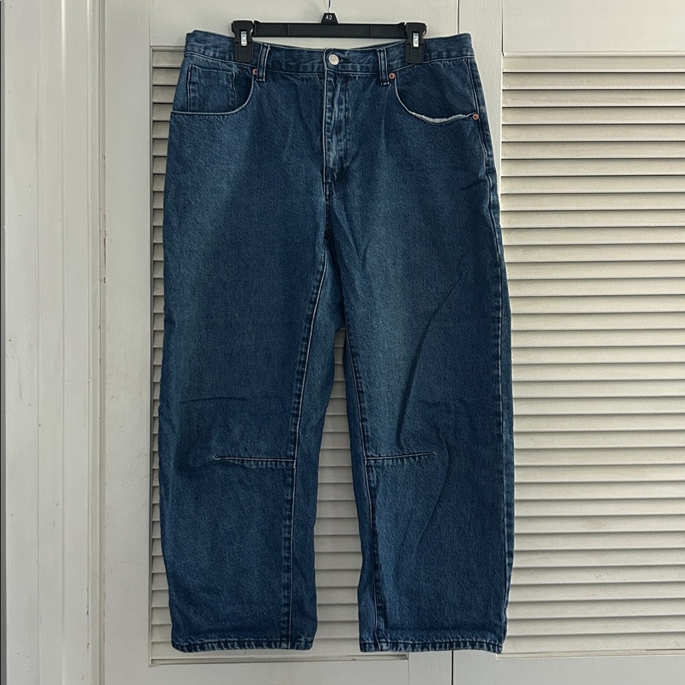 Roucha Pye Washed Denim Jeans in Blue Wash Size CC L Petite